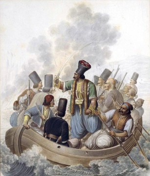 コンスタンティノス・カナリス・ゲオルグ・エマヌエル・オピスの風刺画を描いた独立戦争の一場面 Oil Paintings